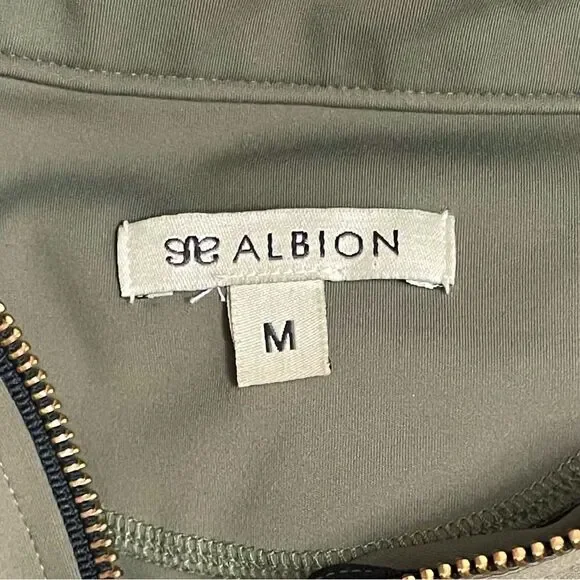 Albion Fit Gotta Run 1/4 Zip Pullover Olive Green Athletic Sweatshirt Sz Medium - Picture 13 of 16